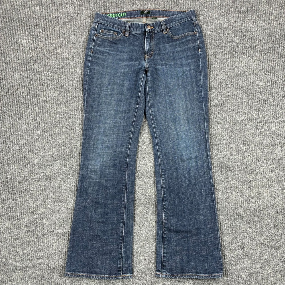 J.Crew Womens Bootcut Stretch Jeans Size 29S Blue Denim Dark Wash Low Rise